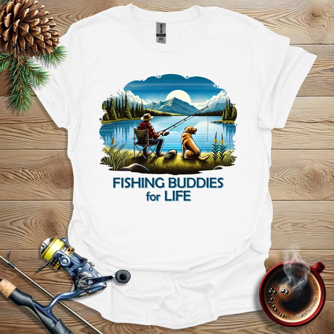 Printify T-Shirt White / S Fishing Buddies For Life T-Shirt