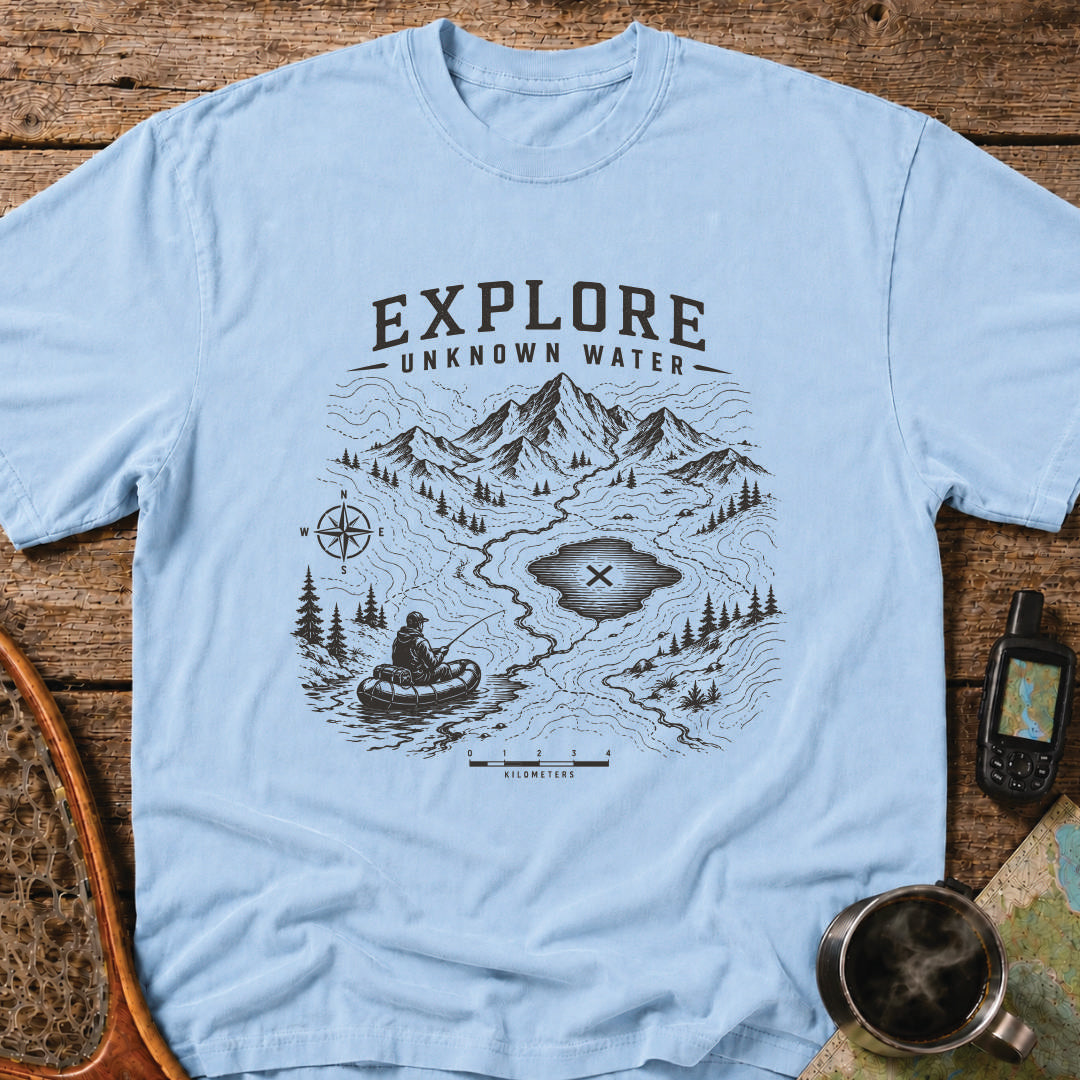 Explore Unknown Water Packraft Fishing T-Shirt