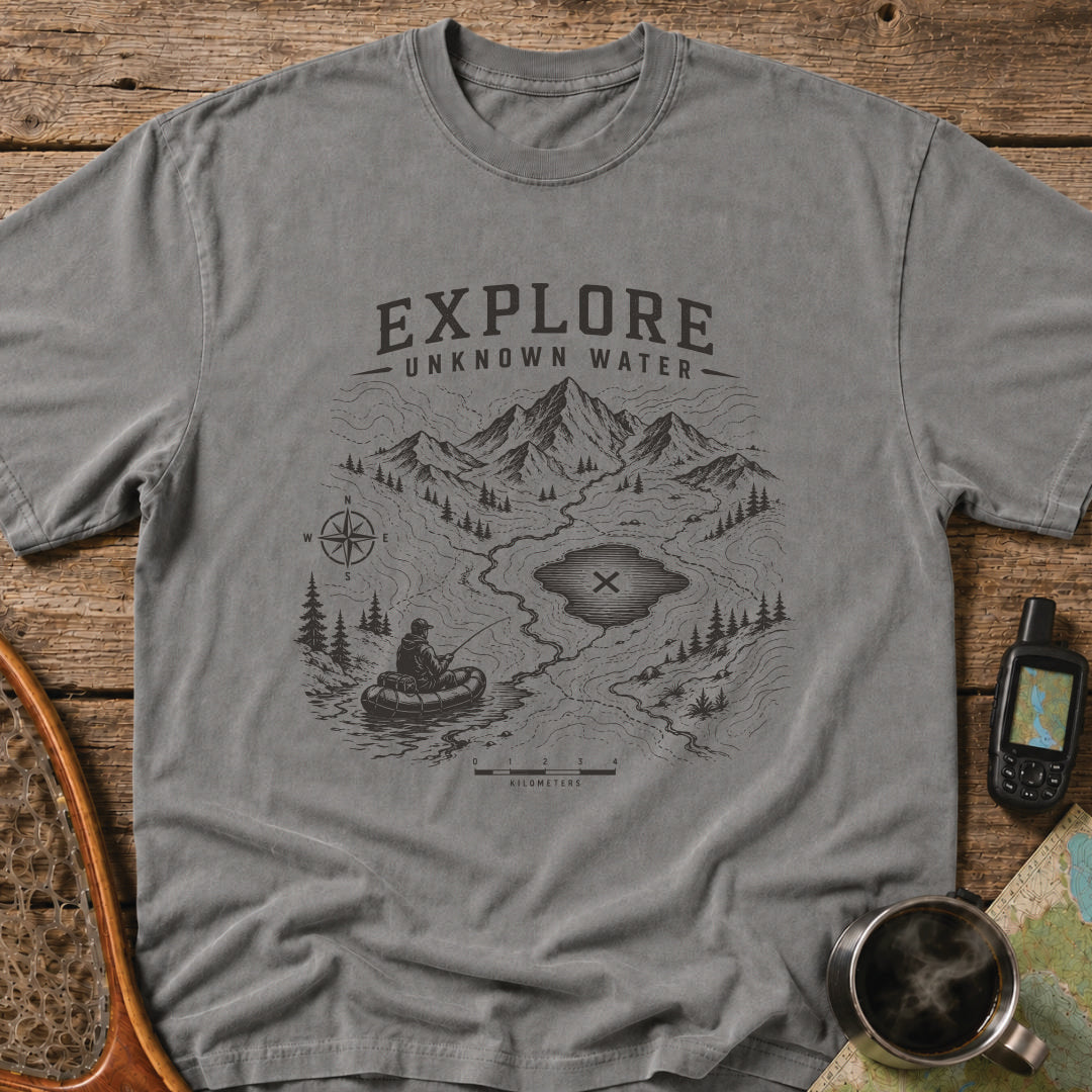 Explore Unknown Water Packraft Fishing T-Shirt