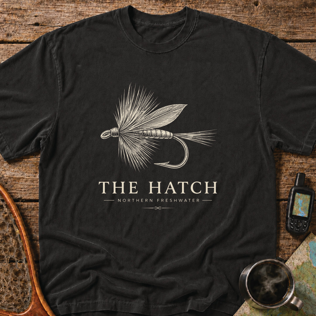 Traditional dry fly pattern illustration with Northern Freshwater text.