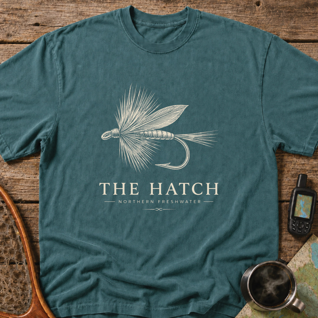 Traditional dry fly pattern illustration with Northern Freshwater text.