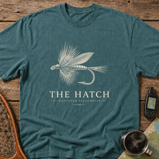 Traditional dry fly pattern illustration with Northern Freshwater text.