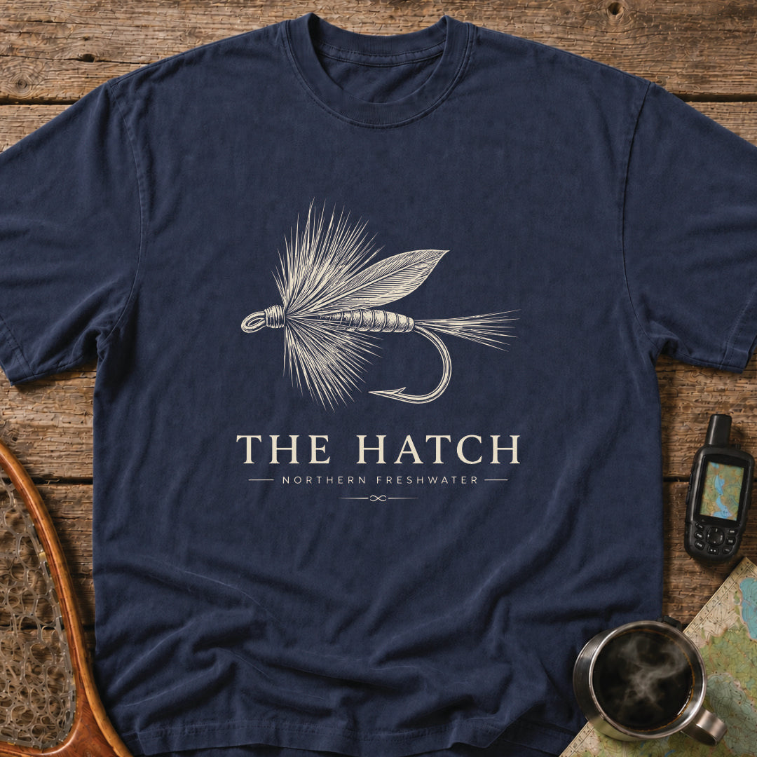 Traditional dry fly pattern illustration with Northern Freshwater text.