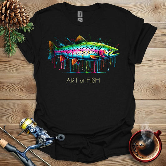 Printify T-Shirt Black / S Art Of Fish - Paint T-Shirt
