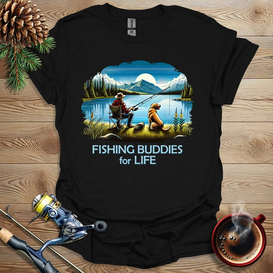 Printify T-Shirt Black / S Fishing Buddies For Life T-Shirt