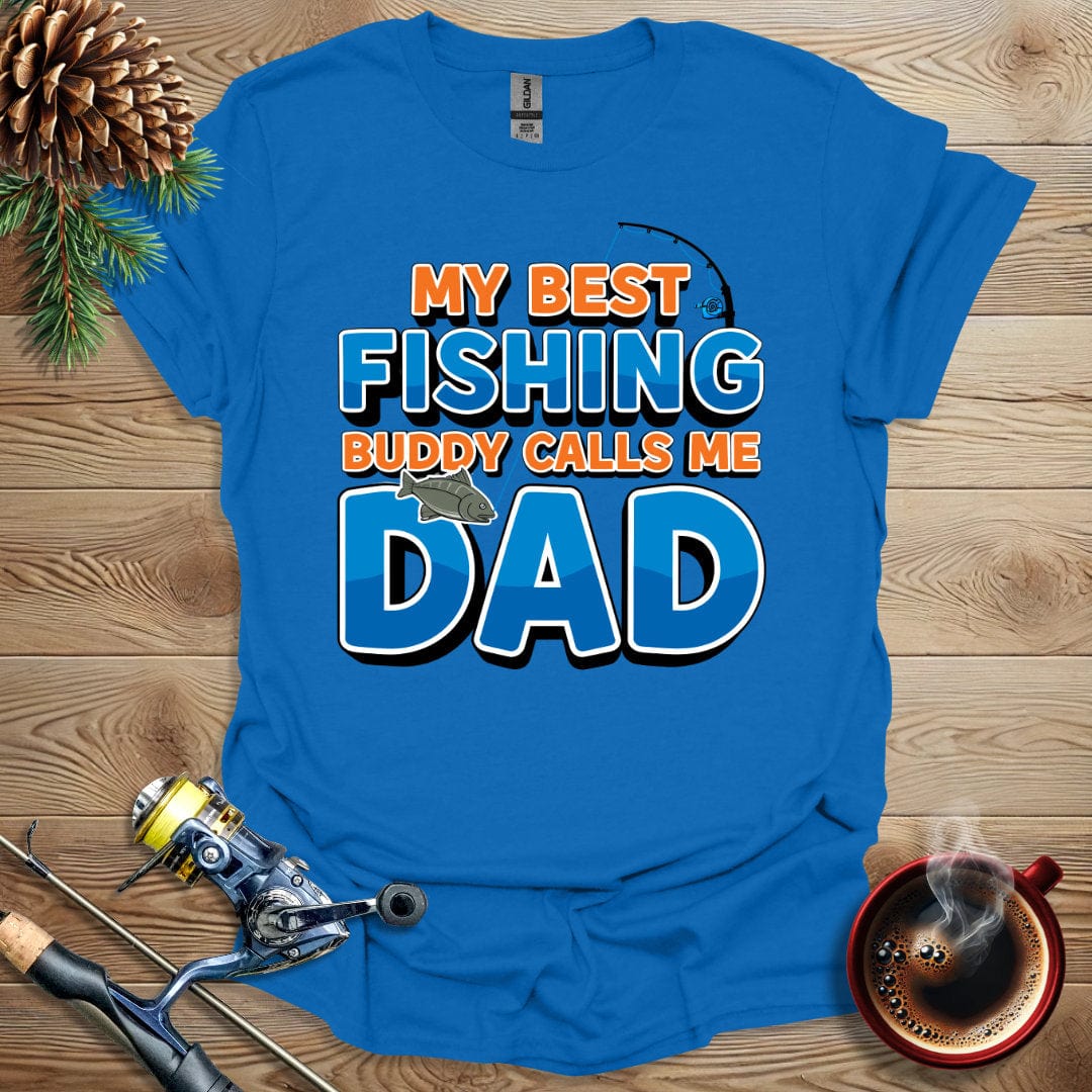 Printify T-Shirt My Best Fishing Buddy Calls Me Dad T-Shirt
