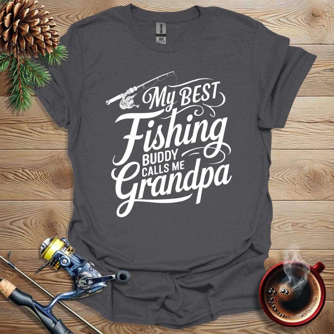 Printify T-Shirt My Best Fishing Buddy Calls Me Grandpa T-Shirt