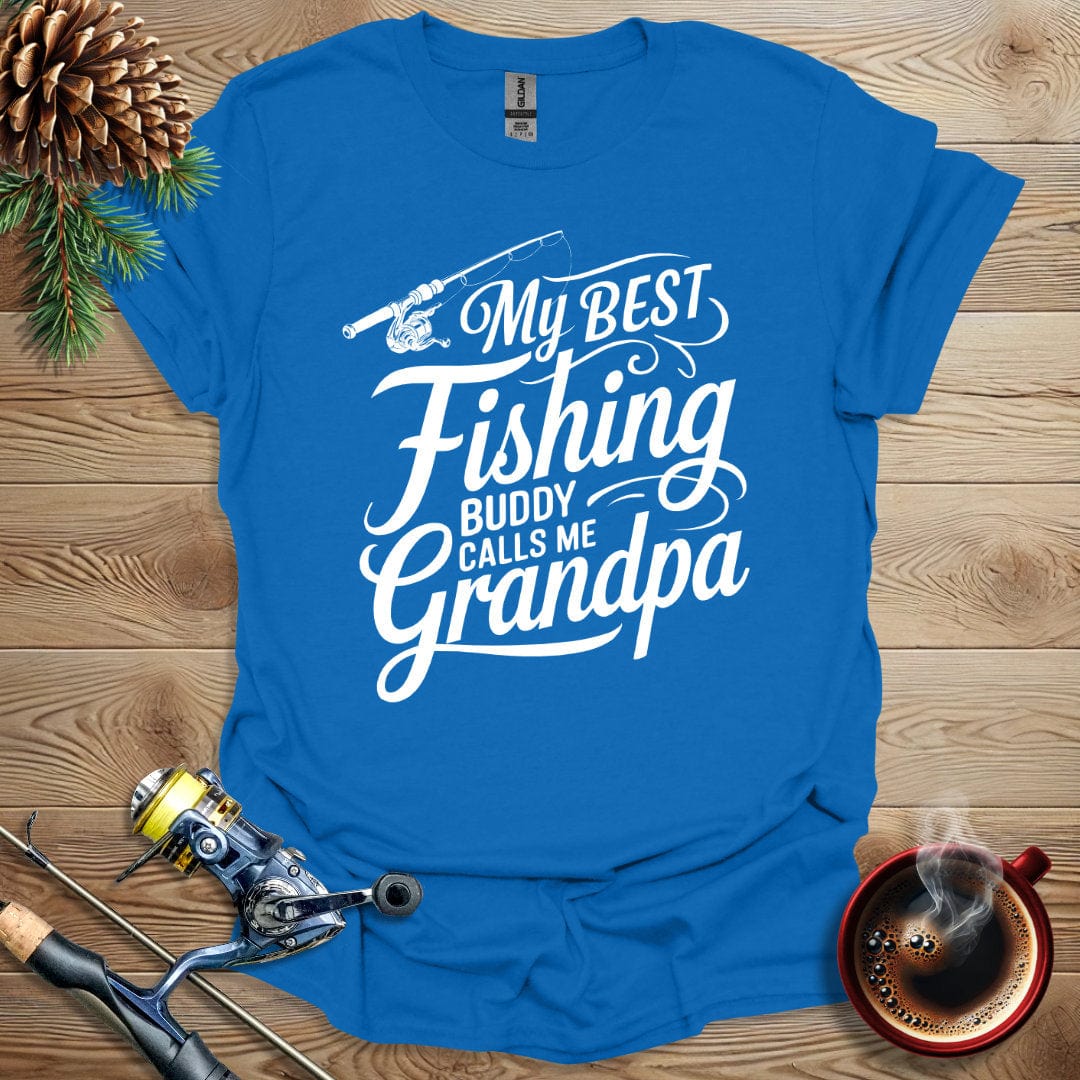 Printify T-Shirt My Best Fishing Buddy Calls Me Grandpa T-Shirt