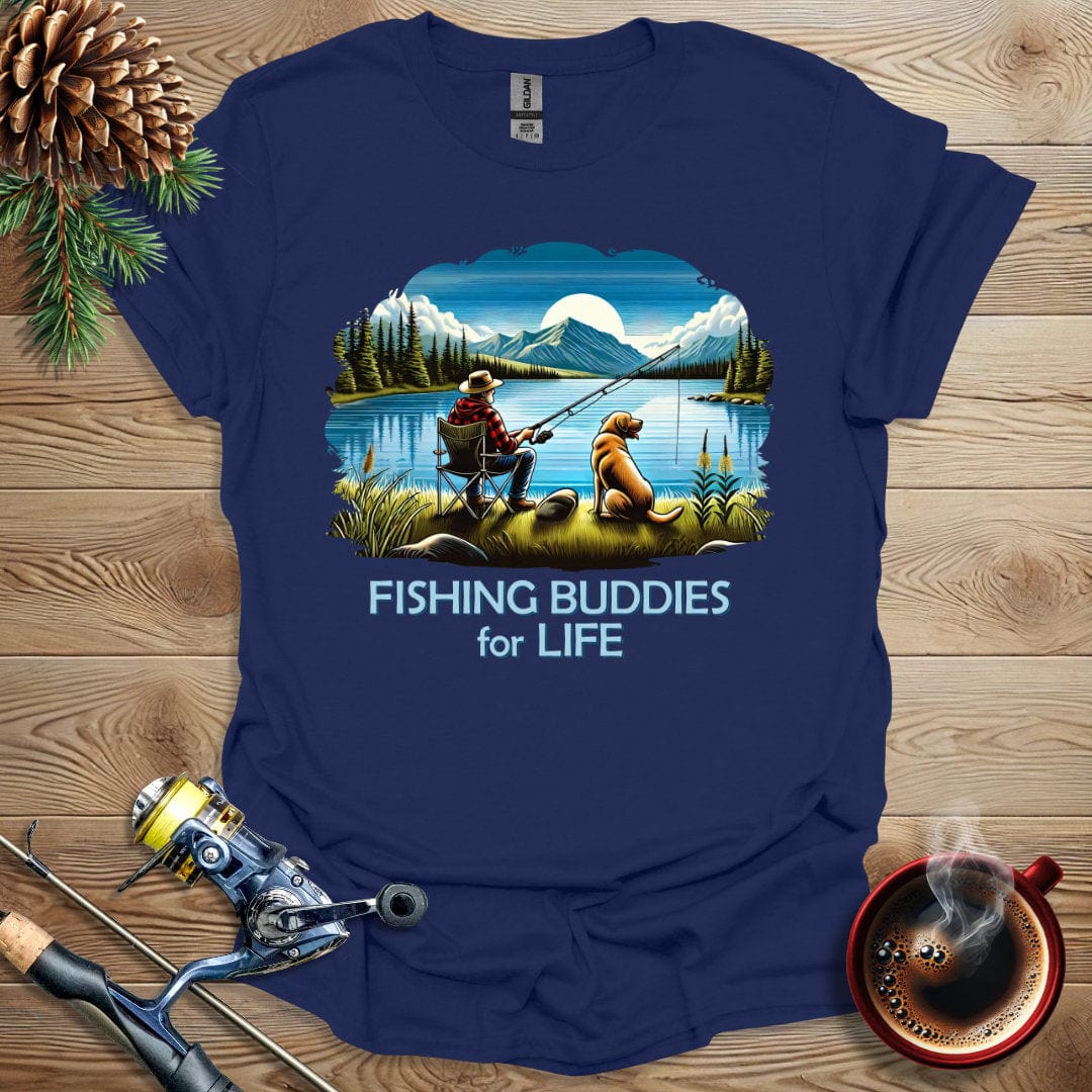 Printify T-Shirt Navy / S Fishing Buddies For Life T-Shirt